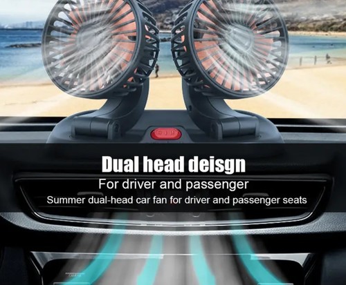 Double Head Vehicle Fan (12V Lighter Power)