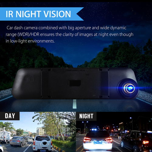 XINLAIDA Mirror and Dash-cam 4.3