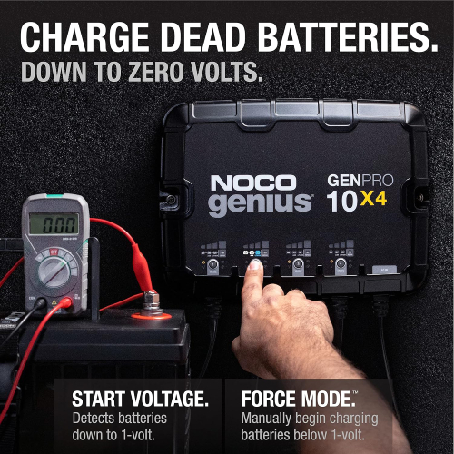 NOCO Genius GENPRO10X4, 4-Bank, 40A (10A/Bank) Smart Battery Charger