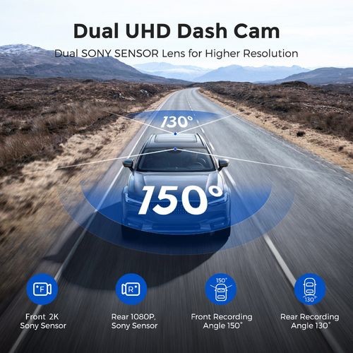 AZDOME touch screen streaming rearview mirror dash cam 9.66