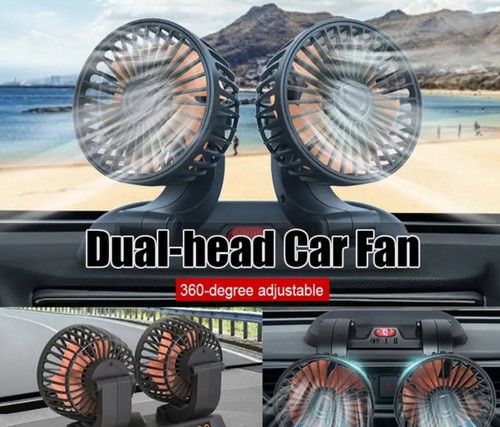 Double Head Vehicle Fan (12V Lighter Power)