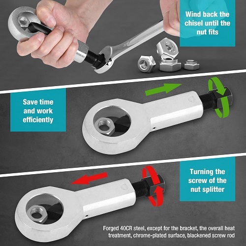 DURATECH 4 Pcs Metal Nut Splitter Kit