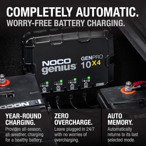 NOCO Genius GENPRO10X4, 4-Bank, 40A (10A/Bank) Smart Battery Charger