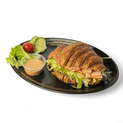 Turkey sandwiches - Croissant, turkey slice, smoky sauce, slice cheese, lettuce, protein 52,
carb 42, fat 26, Cal 458