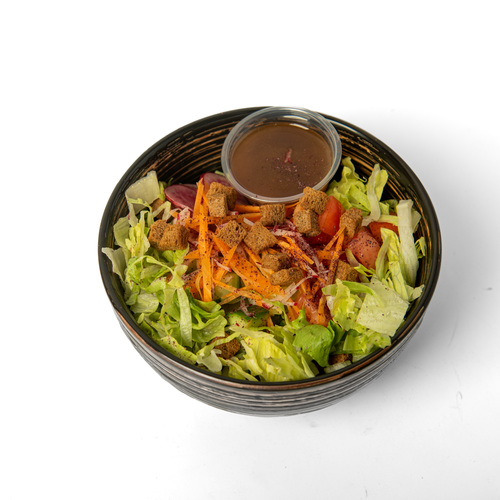 fattoush salad - Romaine
lettuce, tomato, carrots, red radish, cucumber ,balsamic dressing; protein 5,
carb 6, fat 18, and Cal 183