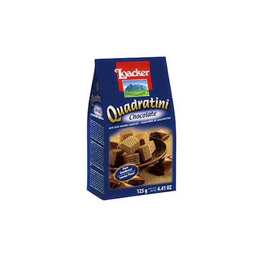 Loacker Quadratini Cocoa 18*125 Grams - unit : bag Tensile : 1