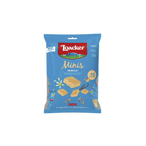 Loacker Mini Vanilla 7*150 Grams - unit : bag Tensile : 1