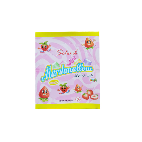 Strawberry marshmallow candy 24*15g - Unit : PAKT Tensile : 24