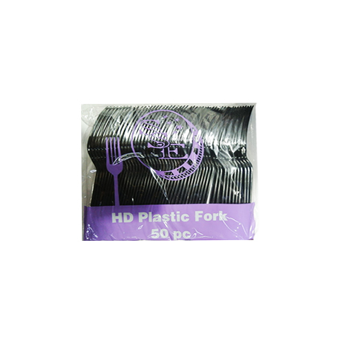 Black thick food fork 50 pcs - Unit: bag Tensile: 50