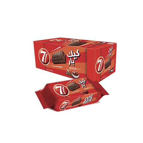 7 days cake bar with cocoa filling, 25 gm, 12 pieces - Unit : Cartoon 12pcs