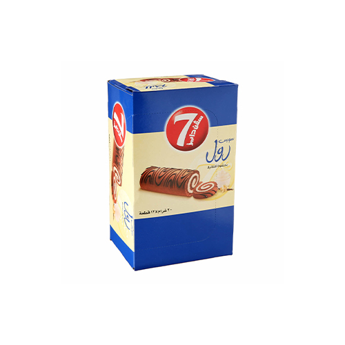 7 days Swiss roll with cocoa filling, 20 gm, 12 pieces