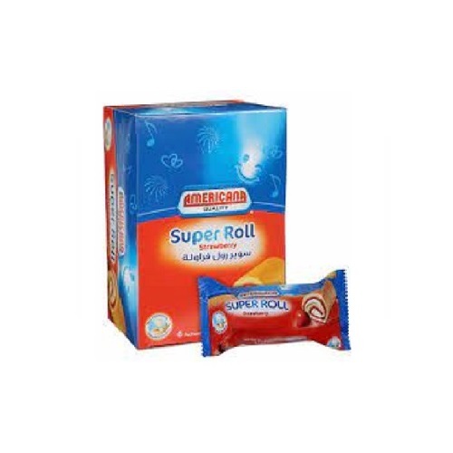 Americana Super Roll Strawberry Cake - Packet of 6 pieces