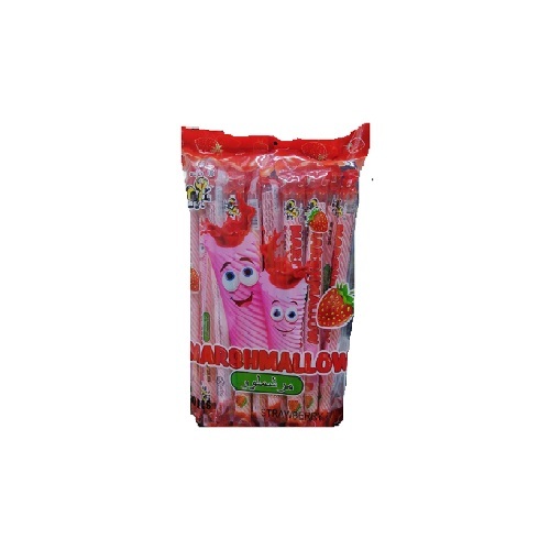 Long marshmallow strawberry flavor bag 30 pieces