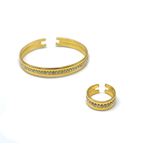 Handmade set - Gold plated set of bracelet and ring