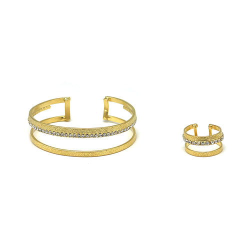 Handmade set - gold plated set of bracelet and ring