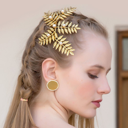 Handmade hair comb - gold plated