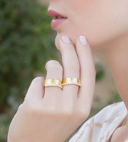 M Collection By Michella - Handmade ring - Gold plated ring with Swarovski