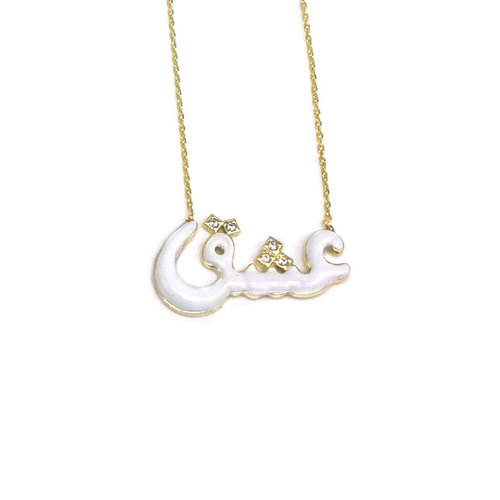 Sterling silver necklace - gold plated white color