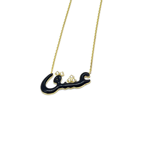 Sterling silver necklace - gold plated black color