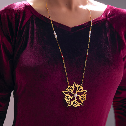 Handmade necklace - Flower Qatar collection Gold plated