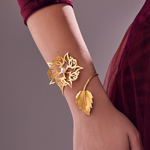 Handmade bracelet - Flower Qatar collection Gold plated