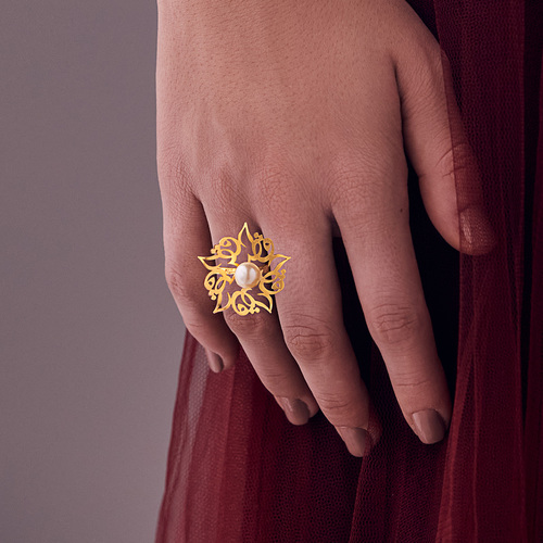 Handmade ring - Flower Qatar collection Gold plated