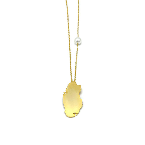 Qatar Map Necklace - Gold plated