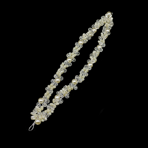 Silver hair comb with cubic zirconia stones