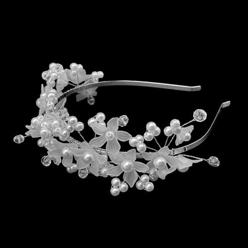 Silver headband with cubic zirconia stones