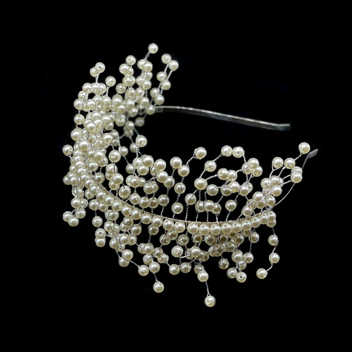 Silver headband with cubic zirconia stones