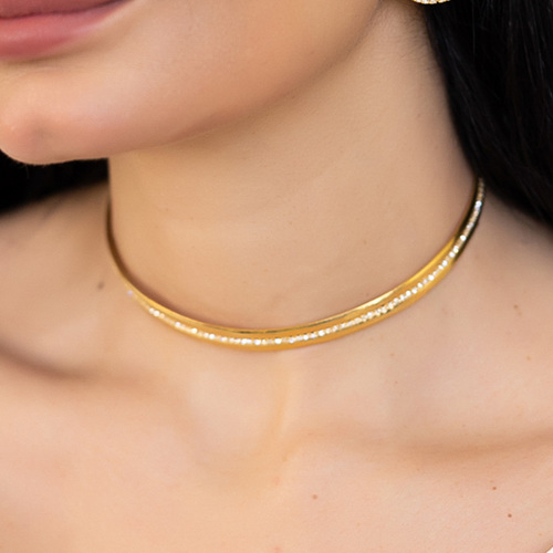 Handmade choker - gold plated