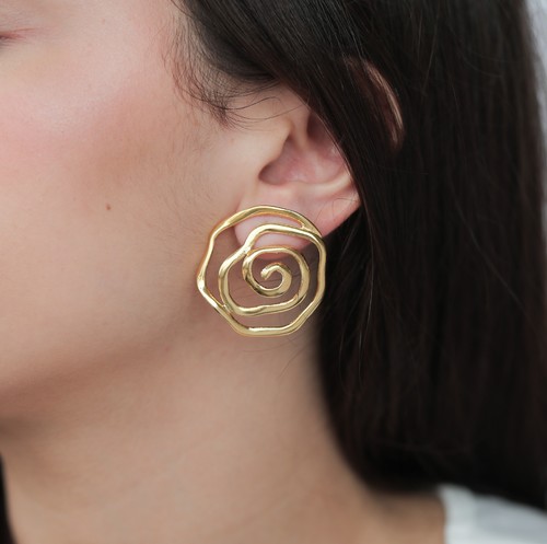 gold plated rose earrings