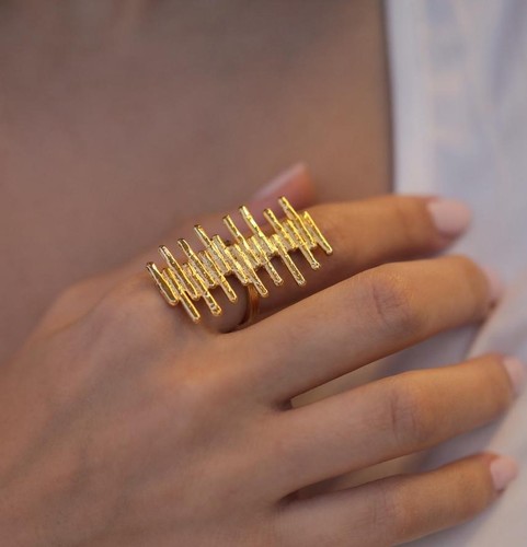 Handmade statement ring - Handmade statement&nbsp; ring plated with 24k gold, crafted with care, featuring an elegant design. Lightweight, unique, and perfect for everyday wear or special occasions.