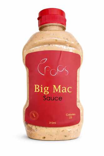 صوص بيج ماك (٣١٥ مل) - حجم الحصة ١٥ غ ٢٣ سعرة حرارية، ٠ غ بروتين، ٣.٧ غ كربوهيدرات، ٠.٩ غ دهون المكونات: كاتشب، مايونيز لايت، بابريكا، خردل، مخلل، ستيفيا.