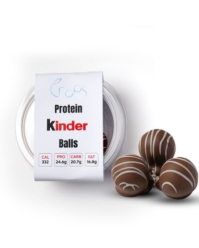 Protein Kinder Balls - Calories 332 , Protein 24.6g , carb 20.7g , fat 16.8g