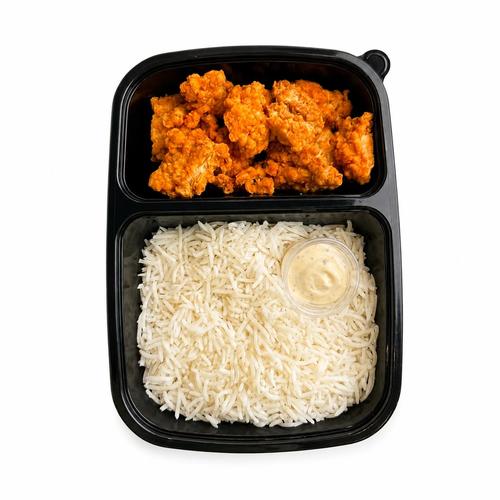 Crispy Buffalo Chicken with Rice