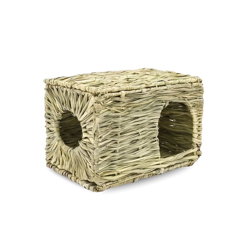 Natural Grass House - Handmade hideaway made of 100% natural straw, safe and edible.
Perfect for rabbits to play, sleep, chew, and relax while staying healthy and active.
Size: 37 × 29 × 26 cm
Suitable for rabbits, dwarf bunnies & small pets
Combines fun, comfort, and natural care