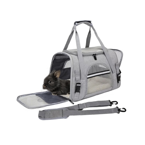 Pet Carrier Bag - Durable and stylish design with breathable mesh windows.
Ensures comfort and ventilation for your pet during travel.
Soft padded handle & shoulder strap for owner’s convenience.
Lightweight, foldable, and easy to store.
Perfect for trips, vet visits, or daily outings.
Size: 45 × 23 × 28 cm (17.7 × 9.1 × 11.1 in).