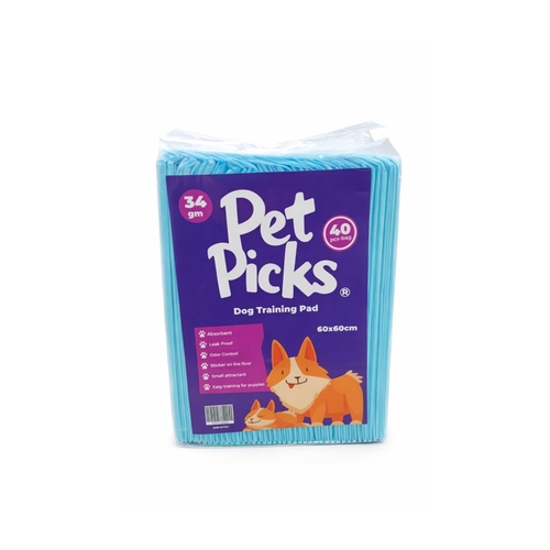 Pet Training Pads - Description:
A practical and clean solution for training pets indoors 🐾
High-absorbency training pads designed to keep your space clean with ease. Built with multi-layer protection to prevent leaks and reduce odors, featuring a quick-dry surface for your pet’s comfort.


Features:
• Fast and high absorbency
• Leak-proof design to keep floors clean
• Odor control
• Easy to use for daily training
• Includes attractant to help pets learn quickly


📦 Quantity: 40 pcs
📏 Size: 60 × 60 cm