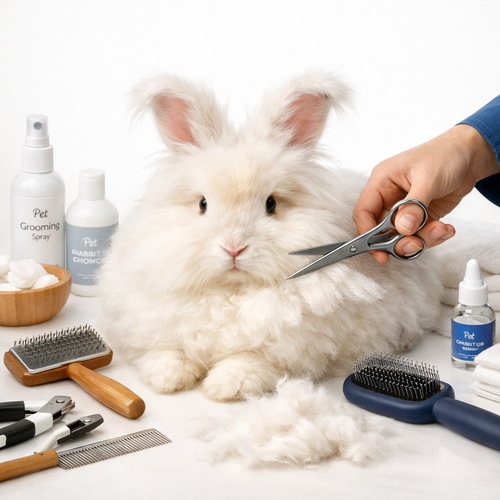 Long Fur Care & Grooming - 🐰 Clipper Shave (Full Trim): The rabbit is fully shaved using a professional clipper to achieve the shortest possible coat (almost zero length). Perfect for cases of severe matting, heavy shedding, or when you want a fresh start for new fur growth. Includes nail trimming and a full cleaning session. 
 
 
 ✂️ Light Grooming & Styling: A gentle grooming session without a full shave — includes brushing, light trimming of the edges, detangling, and overall fur styling for a clean, natural look. Ideal for rabbits that need a soft refresh without removing all their fur. Includes nail trimming and a full cleaning session. 
 
 
 Why Our Service is Special: You don’t have to worry or leave your home! If you’re busy, we can pick up your rabbit, take care of all the grooming details, and bring them back to you neat, clean, and happy. We provide complete comfort for both you and your bunny — from pickup at your doorstep to a full spa-like care experience in our dedicated space. 
 
 
 Important Notes: 

Please place your rabbit inside a carrier bag or a small travel box.
Cages are not accepted during pickup or delivery to ensure privacy and avoid inconvenience.
Samples of our grooming work are available in the “Grooming” highlight on our Instagram ✨