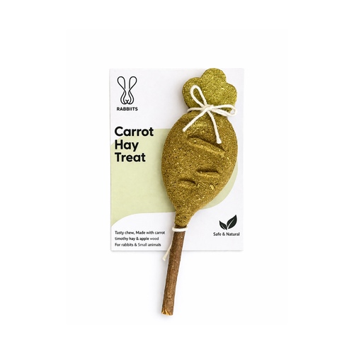 Carrot Hay Treat - A naturally crafted treat designed in an attractive shape to combine both enjoyment and benefits. Made from timothy hay with a touch of natural carrot and apple wood, making it an ideal daily support for your rabbit’s health.


This treat helps promote dental health and reduce excessive tooth growth through natural chewing, while also being rich in fiber to support a healthy digestive system.


✔️ 100% Natural & Safe
✔️ No artificial additives
✔️ Supports dental health
✔️ Suitable for rabbits & small animals


How to use:
Serve as a treat in moderate amounts.