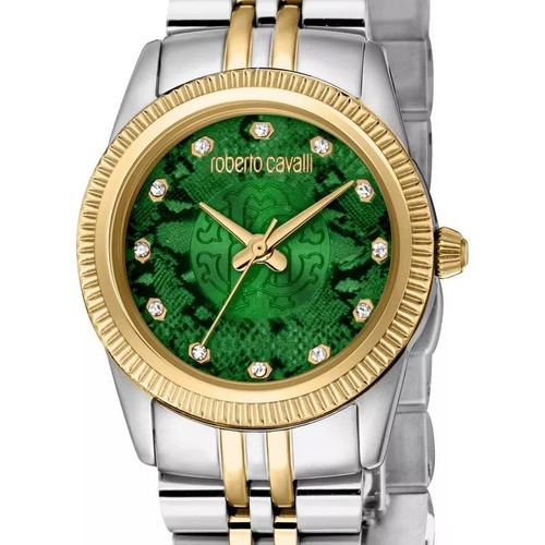 ساعه مع اسوار Roberto cavali - Strap materialStainless SteelStrap colorMulti ColorDial size22mmDial colorGreen