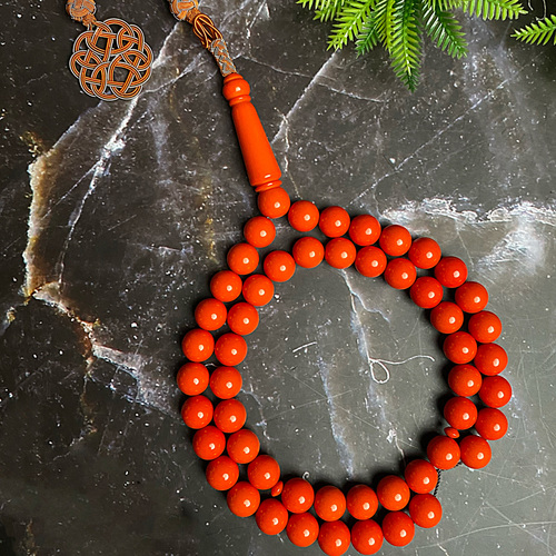 Mesbah Super  - Orange Neon Rosary - The number of beads is 51
Beads 
measure 10 mm

Weight: 42 grams