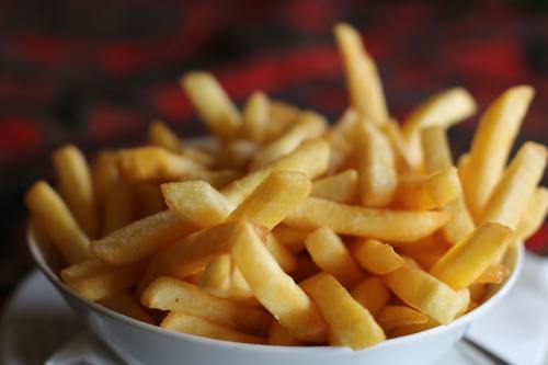 french fries - French fries , served with ketchup