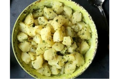 Lokmat Beit - Boiled potato Marinated - Boiled potatoes marinated with garlic & dry mint