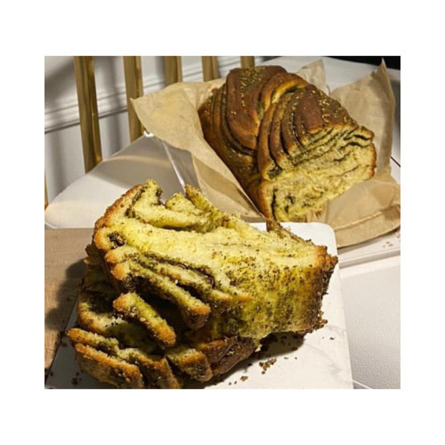 Babka brioche zaatar bread - with his mix   labneh