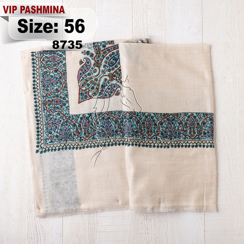 VIP-8735-56 - VIP,Pashmina,kashmiri,orginal,hand made embroidered,one size of this shawl are avilable.