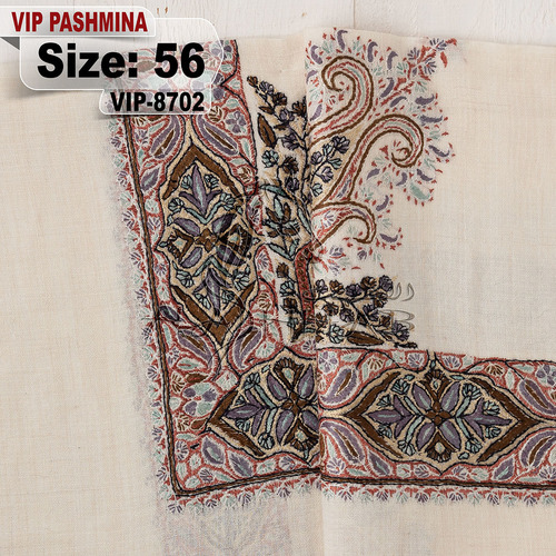 VIP-8702-56 - VIP,Pashmina,kashmiri,orginal,hand made embroidered,one size of this shawl are avilable.