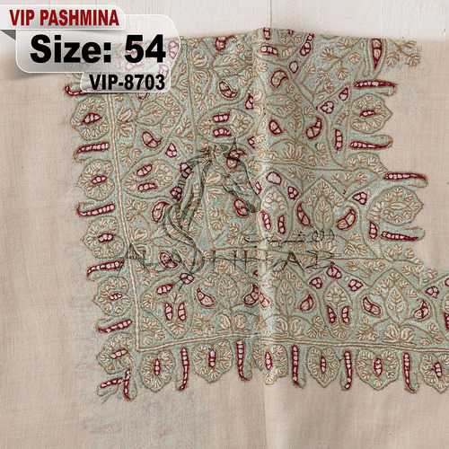 VIP-8703-54 - VIP,Pashmina,kashmiri,orginal,hand made embroidered,one size of this shawl are avilable.