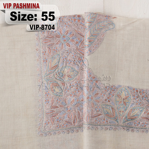 VIP-8704-55 - VIP,Pashmina,kashmiri,orginal,hand made embroidered,one size of this shawl are avilable.